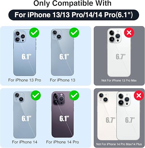 Custodia Con Batteria Ricaricabile Ultra-Sottile 7000mAh Per Iphone 13/13 Pro/14/14 Pro (6,1 Pollici) - Blu - Fashionser