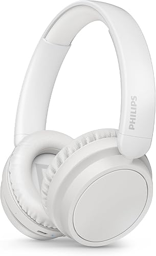 PHILIPS TAH5209WT Cuffie On-Ear wireless bluetooth leggere con isolamento acustico passivo - 65 ore di riproduzione, suono naturale, chiamate chiare, bassi dinamici, 2 ore di carica USB-C - Bianco - Fashionser