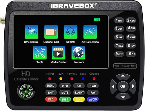 Weytoll V10 Finder HD Satellite TV Signal Finder DVB-S/S2/S2X Digital Signal Meter H.265 LCD da 4,3 pollici per la regolazione della parabola satellitare - Fashionser