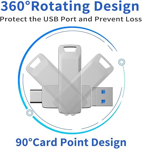 Chiavetta USB da 512 GB per iPhone, 4 in 1 Chiavetta USB Photo Stick memoria esterna, Cle USB 3.0 ad alta velocità, compatibile con Smartphone/iPhone/iPad/Android/PC/Tipo C - Fashionser