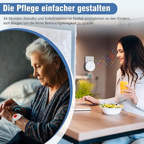 ChunHee Pulsante di chiamata di emergenza per anziani/allarme per anziani 45 m distanza di ricezione per anziani/disabili/donne incinte - Fashionser