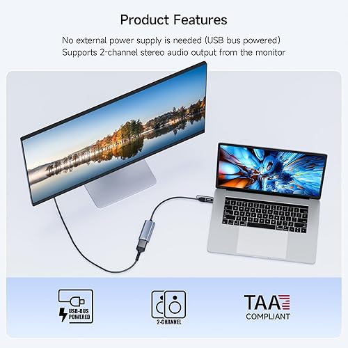KCEVE Adattatore da USB a 4 HDMI, display multi-monitor, 5 schermi separati, supporto modalità mirror/estendi, compatibile con Windows, M1/M2 Mac OS, con funzione schermo nero - Fashionser
