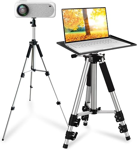 HOIN Supporto per Proiettore, Regolabile Treppiede per Laptop Supporto 43-122 cm, Stabile Supporto Treppiede Multifunzionale Portatile con 1/4 Testa a Sfera per Proiettore/ Laptop/ Fotografia/ DJ - Fashionser