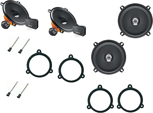 Kit 6 casse completo Hertz Altoparlanti 13 cm + supporti casse compatibile con Renault Megane III dal 2009 anteriore e posteriore - Fashionser