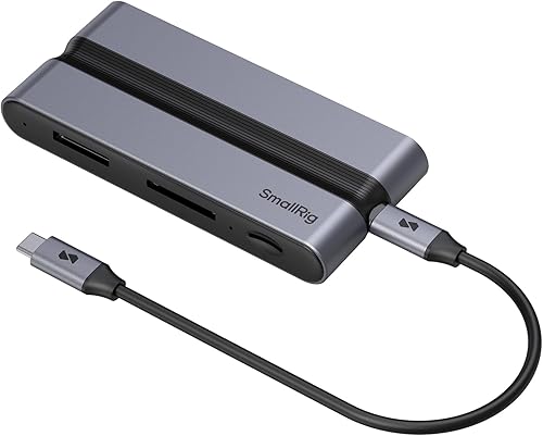 SMALLRIG 9 in 1 CFexpress Type A Card Reader Docking Station con USB3.2 (Gen 2) 10 Gbps, Lettori SD/TF/CFexpress Type A, Porte USB-A/USB-C/HDMI/Gigabit Ethernet, per iPhone per Mac - 4663 - Fashionser