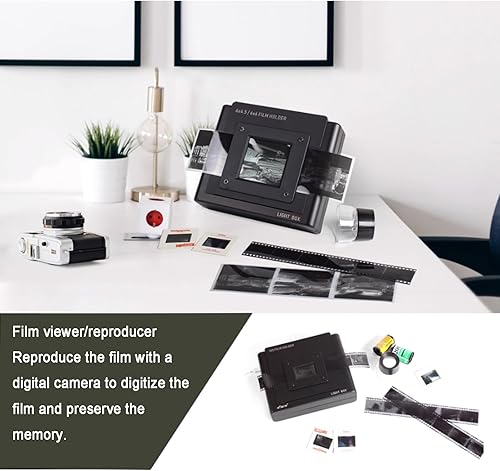 Vituord Scanner per Pellicole Mobile, Diapositive E Copia di Negativi, Visualizzazione con Illuminazione a LED - Dimmerabile, con Supporto per Pellicole da 135, 120, 4x5 - Fashionser