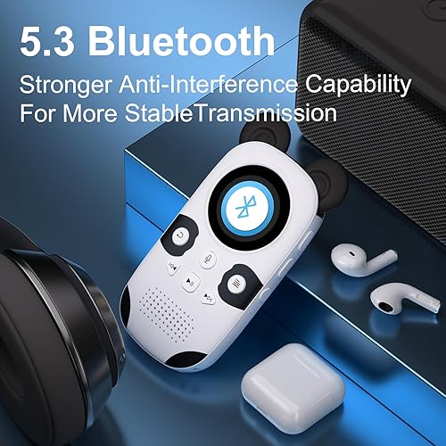 Lettore MP3 da 64 GB per bambini, Bluetooth 5.3, musica per dormire integrata 18, altoparlante, registrazione one-touch, panda portatile per audio HiFi senza perdite, radio FM, registrazione vocale, - Fashionser