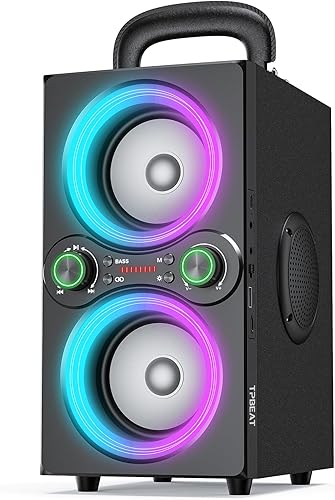 Cassa Bluetooth Potente Portatile, 80W Party Wireless Altoparlante Bluetooth, con Luci, Super Bass, Speaker TWS Stereo ad Alto Volume da 100dB, per Party,Campeggio - Fashionser