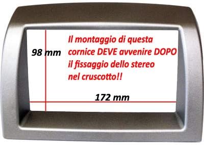 Mascherina radio 2 DIN SENZA GABBIA METALLICA GRIGIO METALLIZZATO - Fashionser