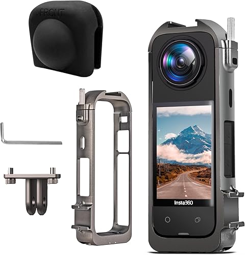 Telaio in alluminio Cage per Insta360 X4, custodia protettiva per Insta 360 X4, con filettatura da 1/4', montaggio a scarpa fredda, dita pieghevoli, copriobiettivo in silicone - Fashionser
