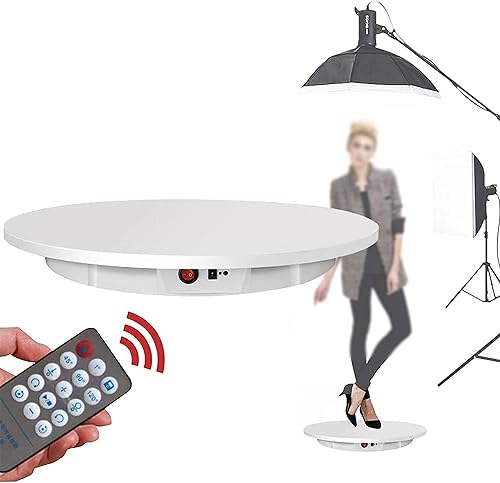 Piattaforma Professionale Girevole 360 Gradi, 60cm/42cm Piatto Girevole Elettrico, Piattaforma Girevole Automatica, Piattaforma Rotante, Fotografia Video Oggetti di Scena,White-60CM - Fashionser