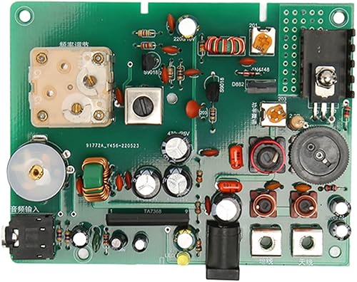 Kit Trasmettitore AM, Trasmettitore Radio a Onde Medie Regolabile 530‑1600 KHZ Fai da Te per Esperimenti Scolastici, 20‑500 MW, da 2‑5 M, Ingressoda 3,5 Mm, Materiale PCB - Fashionser