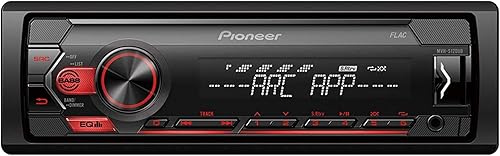 Pioneer MVH-S120UB, autoradio 1DIN con RDS, rosso, mezza profondità di installazione, 4 x 50 watt, USB, MP3, ingresso AUX, supporto Android, equalizzatore a 5 bande, app ARC - Fashionser