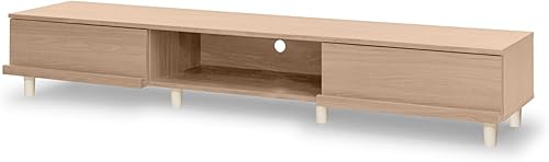 Iris Ohyama, Mobile TV/TV da banco/Mobile TV/Mobile TV con ripiano/Mobile TV in Legno/mobili TV, TV : 73 Pollici, Ufficio, Casa, TV Cabinet/Shelf, BAB-180A, Marrone Chiaro - Fashionser