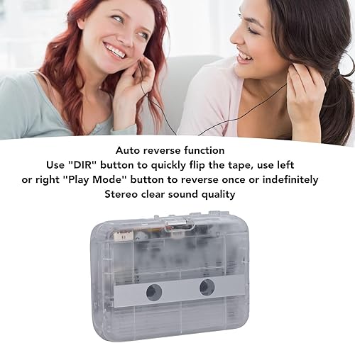 Registratore a Lettore a Cassette Bluetooth Portatile con Altoparlante Incorporato, Microfono, Jack per Cuffie da 3,5 Mm, Lettore a Cassetta Audio con Alimentazione Automatica, - Fashionser
