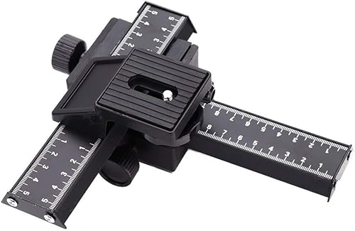 Guida di Messa a Fuoco Macro a 4 Vie con Vite di Montaggio Universale da 1/4 di Pollice per Pentax e Altre Fotocamere, Slitta Micrometrica da Lega di - Fashionser