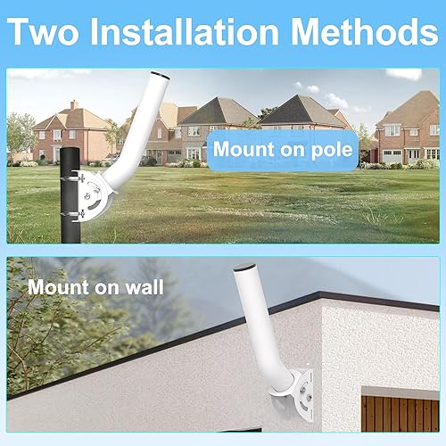 Palo universale per antenne di televisione, satellite, radio, WiFi - Supporto regolabile per palo e montaggio murale (Inox - 52cm) - Fashionser