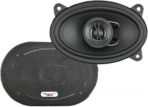 KIT SET PER EXCALIBUR X462 2 altoparlanti coassiali a 2 vie 4 x 6 15,2 x 9,8 cm 152 x 98 mm, 40 watt rms 350 watt max, 4 ohm, 86 db, sospensione in gomma, a coppia + griglie e cavi omaggio - Fashionser