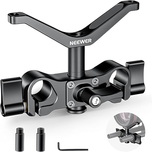 NEEWER Supporto per Lente,Due Morsetti per Aste da 15mm,Staffa LWS Universale a Y Regolazione dell' Altezza di 55mm per Lenti Pesanti,Compatibile con SmallRig Cage Sony A7 Canon R5 BMPCC 6K Pro,CA012 - Fashionser