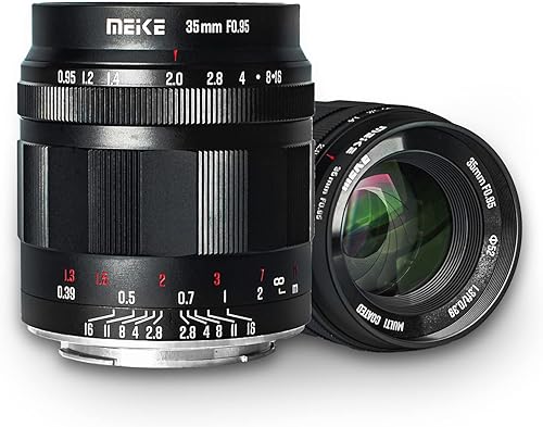 Meike 35 mm f0.95, grande apertura, messa a fuoco manuale, obiettivo fisso APS-C, compatibile con fotocamere mirrorless Sony E-Mount NEX 3 3N NEX 5R NEX 6 7 A6600 A6400 A5000 A5100 A6000 A6100 A6300 - Fashionser