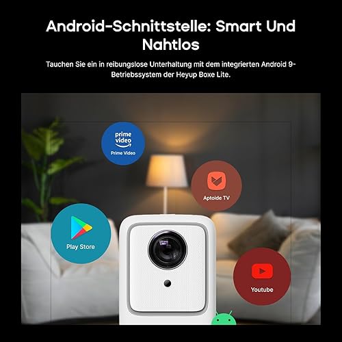 【Auto Keystone】Proiettore 4K Supporta, 2024 Heyup 10000L Videoproiettore 1080P Nativo 5G WiFi and Bluetooth, Mini Proiettore Portatile Home Cinema per Phone/iOS/Android/TV Stick/HDMI/USB, Bianca - Fashionser