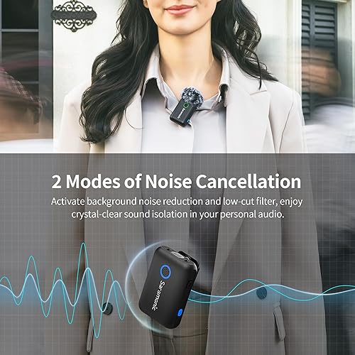 Saramonic Blink500B2+ Lavalier Microfono Senza Fili Lavalier Radiomicrofono per iPhone 15 Android Computer Fotocamere, Mini Microfono per Interview Vlog Live Stream Podcast Video - Fashionser