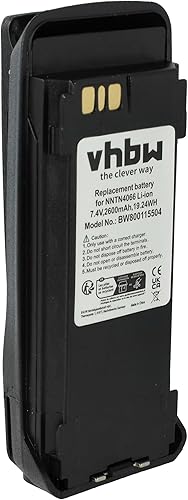 batteria compatibile con Motorola MOTOTRBO DGP6150+, DP3400, DP3401, DP3600 radio (2600mAh, 7,4V, Li-Ion) + clip - Fashionser