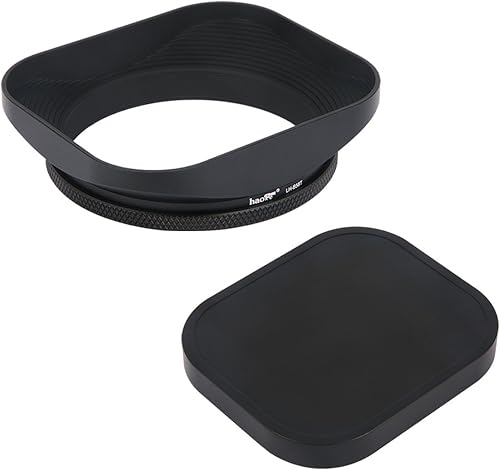 Haoge LH-B58T - Paraluce quadrato in metallo a vite, 58 mm, con tappo per obiettivo Canon Nikon Sony Leica Carl Zeiss Voigtlander Nikkor Fujifilm Olympus e altri obiettivi con filetto filtro da 58 mm - Fashionser