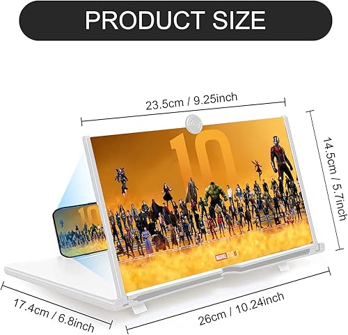 Lente di Ingrandimento dello Schermo del Telefono 18 '' 3D HD Pieghevole Amplificatore Schermo Adatto per Guardare Video di Film su Tutti Gli Smartphone - Fashionser