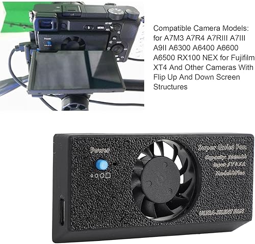 Ventola di Raffreddamento della Fotocamera, Silenzioso per Radiatore Efficiente, 3 Modalità di Funzionamento, per Fotocamere A7M3 A7R4 A7RIII A7III A9II A6300 A6400 A6600 - Fashionser