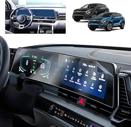 BSTW Compatibile con Kia Sportage NQ5 2022 2023 2024 2025 Pellicola Protettiva, per Kia Sportage 12,3' Nano Pellicola per Navigazione Schermo 6H Antigraffio [2 Pezzi] - Fashionser