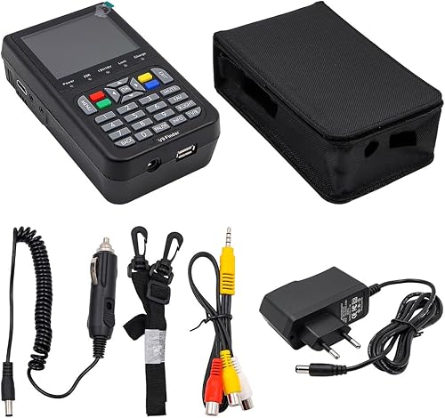 V9 Satellite Finder Digital Finder Meter Rilevamento Satellitare Ricevitore Segnale DVB-S/S2 Decoder Supporto H.265 con Display Digitale LCD da 3,5 Pollici - Fashionser