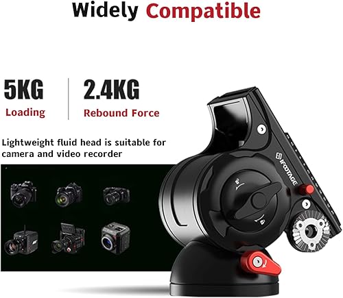 IFOOTAGE Testa Fluida Video Komodo K5S, Testa Fluida per Treppiede per Fotocamere con Piastra a Sgancio Rapido, per Fotografia Professionale, Creazione di Contenuti, Vlogging e Produzione Video - Fashionser