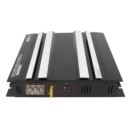 Amplificatore Audio Auto, Amplificatore per Auto Amplificatore di Potenza 3800W Qualità del Suono Chiara Sensibilità 90dB 2 Canali Dissipazione Rapida del Calore per Stereo - Fashionser