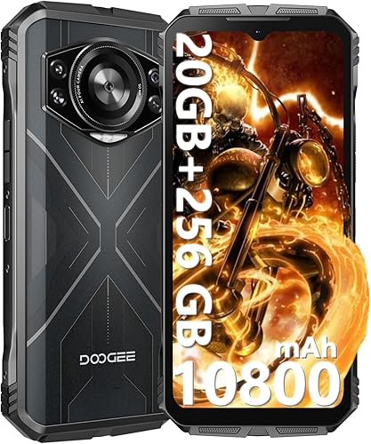 DOOGEE S cyber Rugged Smartphone 2025, 6.58” 20GB+256GB/TF 1TB Telefono indistruttibile, 10800mAh Smartphone android 14, Octa-Core Cellulare Antiurto, 4G Dual SIM/50MP+16MP/Face ID/Fingerprint/NFC/OTG - Fashionser