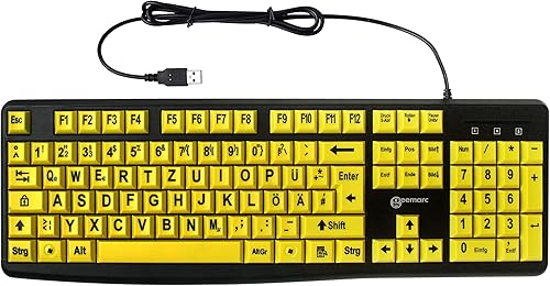Geemarc USB tastiera KBSV3_YEL_GE nero, giallo Extragroße Tasten - Fashionser