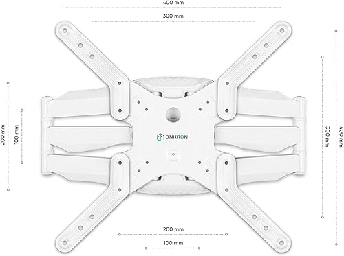 Supporto a Muro per TV da 40 a 75 pollici - Sostegno TV Muro con Peso fino a 45,5 kg - Piedistallo Televisore Universale con max VESA 600x400 mm/Supporto per Televisore Girevole M6L-W Bianco - Fashionser