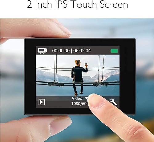 AKASO EK7000 Pro Action Cam 4K 20MP WiFi con scheda di memoria microSDXC da 64 GB, Fotocamera Subacquea 40M, Impermeabile Videocamera EIS Stabilizzazione con Touch Screen - Fashionser