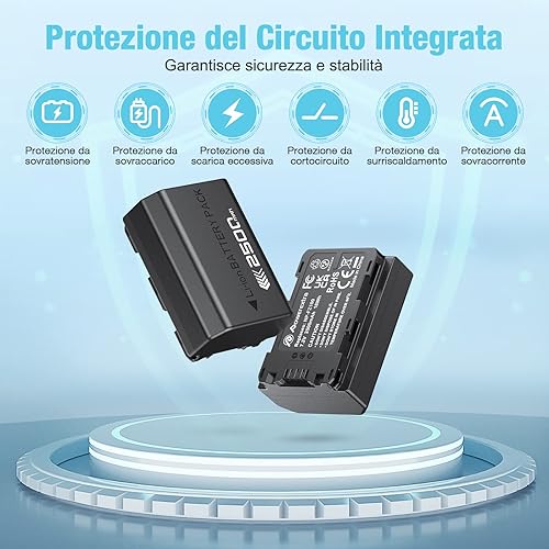 3 Batteria di Ricambio NP-FZ100 con caricabatterie rapido per Alpha A7 III A7R III A9 Alpha 9 A7R3 a6600 a7R IV Alpha a9 II Alpha 9R A9R Alpha 9S Camera - Fashionser