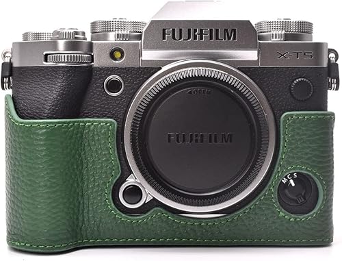 Rieibi Fuji XT5 - Custodia in vera pelle di qualità per fotocamera digitale X-T5, custodia protettiva per Fuji XT5 X-T5, Verde, Beauty Case - Fashionser