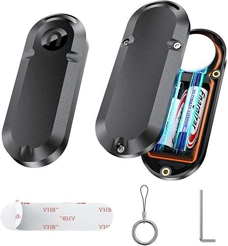 Custodia per batteria con vita prolungata a 10 anni per AirTag, Porta-etichetta impermeabile con batterie AA, 14 volte più capacità rispetto alla CR2032, 3 soluzioni di montaggio,confezione da 2 unità - Fashionser