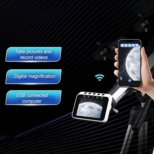 Cocce Elettronico WiFi, Oculare della Telecamera per Telescopio Digitale 1080p con Display da 2,8 Pollici, Telescopio e Accessori per Microscopi per Birdwatching di Astrofotografia - Fashionser