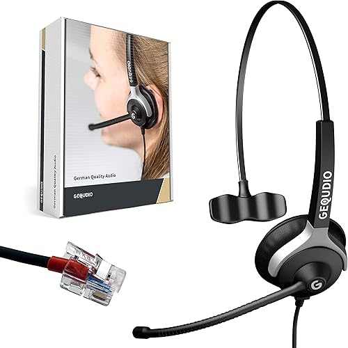 Cuffie telefoni adatto a Yealink, Snom, Avaya e Grandstream telefono con connettore RJ - Cuffie e microfono Cuscinetti di ricambio - 80g di peso (2-altoparlanti) - Fashionser