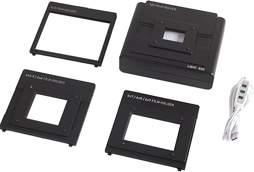 Vituord Scanner per Pellicole Mobile, Diapositive E Copia di Negativi, Visualizzazione con Illuminazione a LED - Dimmerabile, con Supporto per Pellicole da 135, 120, 4x5 - Fashionser