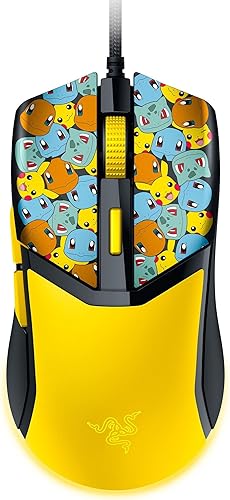 Razer Cobra Pokémon Edition - Mouse da gioco leggero e cablato - Sensore da 8500 DPI - 58 g - interruttori ottici per mouse di terza generazione - illuminazione croma - cavo Speedflex | Pokémon Kanto - Fashionser