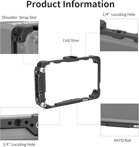 Gabbia per Atomos Ninja/Ninja Ultra/Ninja V/Ninja V Plus/Zato Connect/Shinobi con Morsetto per Cavo HDMI - JT-A02A - Fashionser