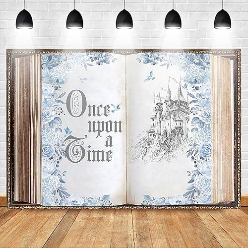 Avezano Fondale per foto di un libro delle fiabe Once Upon a Time con castello antico principessa, decorazione per feste di compleanno, sfondo fotografico per matrimonio romantico (3 x 2,4 m) - Fashionser