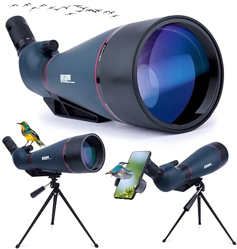 Cannocchiale 25-75x100 con Treppiede, Adattatore per Telefono e Borsa per il Trasporto, BAK4 Prisma Telescopio Spotting Scope per Caccia, Tiro al a Segno, Birdwatching-Impermeabile - Fashionser