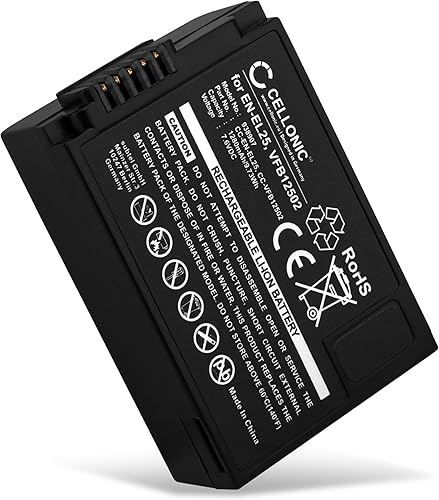 CELLONIC, Batteria per Fotocamera Compatibile con Nikon EN-EL25, Z 50, Z FC, Z 30, VFB12502 (7.6V, 1280mAh) 2 Pezzi - Fashionser