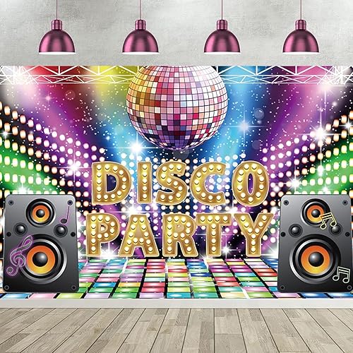 3x2m Sfondo Disco Vintage anni '70 '80 '90 Disco Ball Palcoscenico Fotografia Sfondo Night Club Neon Musica Ballo Brilliamo Pazzo Compleanno Disco Tema Decorazioni Festa Banner Photo Booth Props - Fashionser
